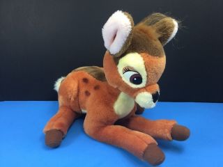 Vintage Walt Disney World Bambi Deer Plush Stuffed Animal 12 " Laying