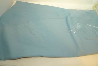 Vintage 60 " By 80 " Light Blue Linen Tablecloth Rounded Edges