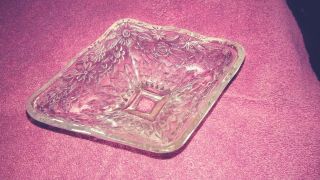 Vintage Clear Indiana Carnival Glass Candy Nut Dish.  Depression Glass Dish.