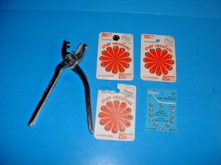 Vintage Metal Scovill Snap Punch Pliers Tool Fastener W/vintage Fastener Packs
