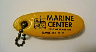 Vintage Marine Boat Center Seattle Washington Advertising Floating Key Chain