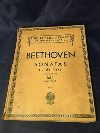Vintage Sheet Music Book Beethoven Sonatas For The Piano