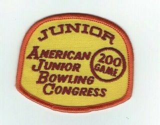 Junior 200 Game American Junior Bowling Congress Patch 2 - 5/8 X 3 - 1/4