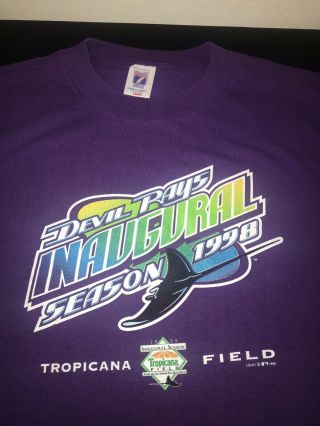 Vintage Mlb Tampa Bay Devil Rays Inaugural Season 1998 T Shirt Size L