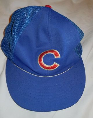 Vintage Chicago Cubs Mlb Baseball Hat Cap Adjustable Blue Color