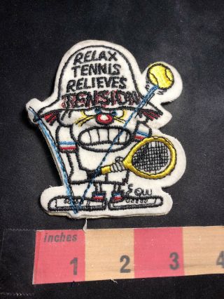 Vintage & Funny Relax Tennis Relieves Tension Patch 89k8