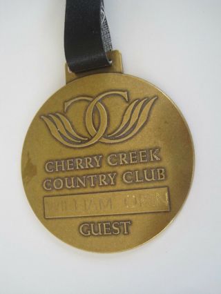 Golf Bag Tag Cherry Creek Country Club Denver Colorado Vintage Engraved