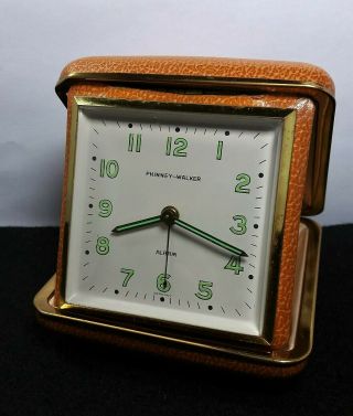Vintage Phinney - Walker Wind Up Travel Alarm Clock,  Made In Germany
