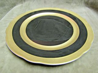 Vintage Jackson China Dinner Size Restaurant Ware Cafe Use Plate 3 Gold Black