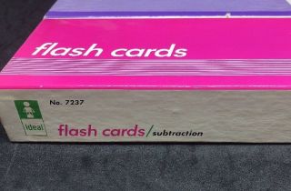 Ideal School Supply Addition Subtraction Vtg FlashCard No.  7236 7237 Paper Art 2