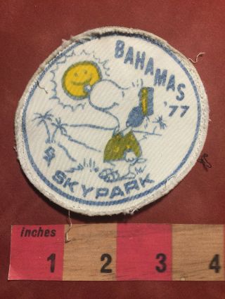 Vtg 1977 Sky Park Skypark Ohio Pilot Airport Bahamas Trip Snoopy Patch 88nj