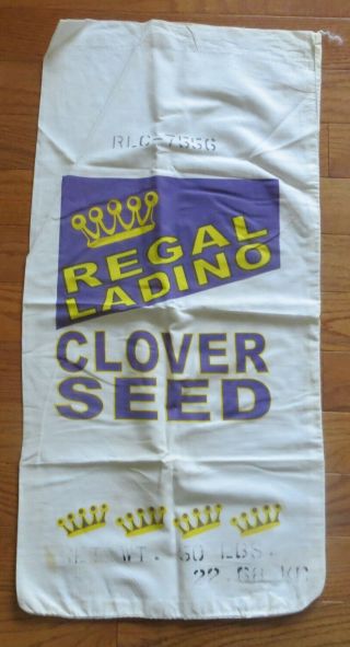 Vintage Regal Ladino Clover Seed Cloth Sack 50 Lbs.