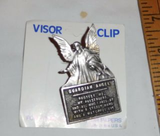 Vintage Guardian Angel Visor Clip Auto Car Visor Or Papers With Package