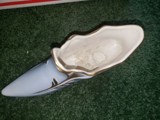 Vintage carlin comforts porcelain shoe slipper french style applied gold VG 3