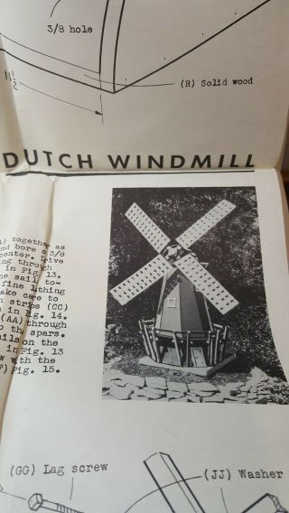 Vintage Mastercraft Woodworking Pattern Dutch Windmill 1a