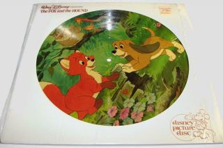 Vtg 1981 Walt Disney The Fox And The Hound Disney Picture Disc Disneyland - Lp1