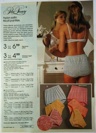 80 ' s Vintage PAPER PRINT AD L ' EGGS sheer pantyhose satin panties lady lingerie 2