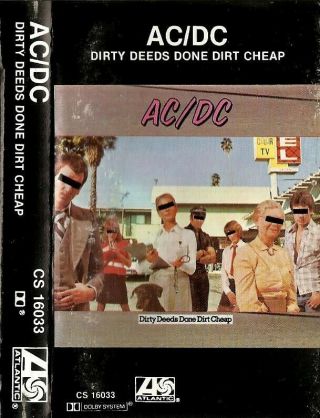 Ac/dc - Dirty Deeds Done Dirt Cassette 1976 Angus Young Bon Scott Vintage
