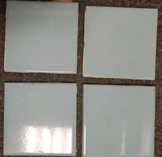 Vintage American Powder Blue Ceramic Bathroom Wall Tile 4 1/4 " X 4 1/4 "