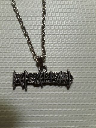 Def Leppard 24 " Chain Logo Metal Necklace Vintage Rock 80 