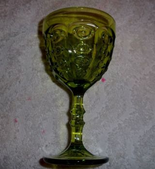 Vintage Replacement Green Water/wine Goblet 5 1/8 " Tall