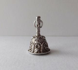 03 Vintage Silver Charm Large Handbell With Moving Clapper