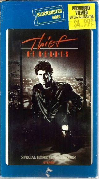 Thief Of Hearts Vhs 1985 Steven Bauer David Caruso Blockbuster Video Cover Vtg
