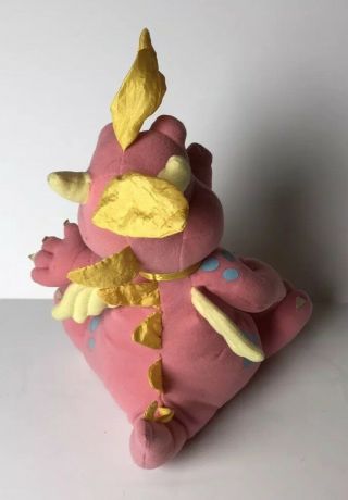 Vintage Dragon Tales 11” Plush CASSIE Pink & Yellow Stuffed Animal 1999 2