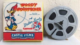 Vintage Woody Woodpecker W Lantz Castle Films 8mm Solid Ivory 494 Movie Cartoon