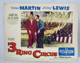 Vintage Lobby Card 1954 Dean Martin Jerry Lewis As Clowns 3 Ring Circus 2
