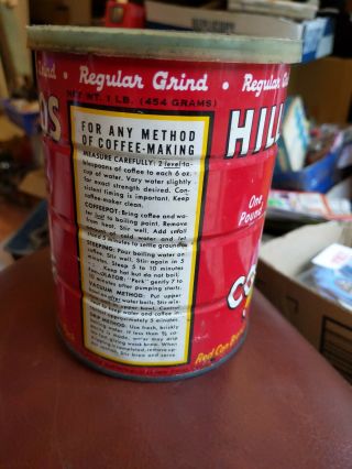 Vintage Hills Brothers Coffee Can Tin Full & 1970 ' s 2