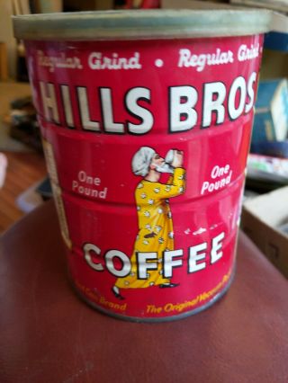 Vintage Hills Brothers Coffee Can Tin Full & 1970 ' s 3