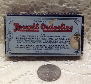 Vintage Rexall Orderlies Advertising Box,  United Drug Company.
