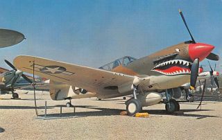 Curtiss P - 40n " Warhawk " Fighter Plane Aircraft Wwii C1950s Vintage Postcard