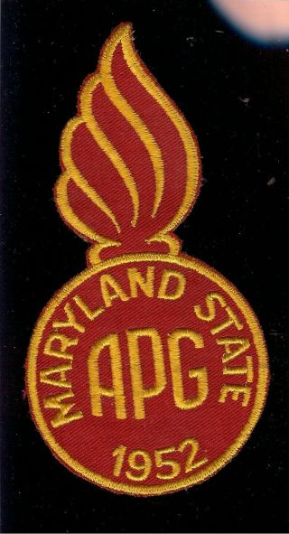Vintage Cloth Patch,  Maryland State Apg 1952