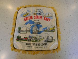 Vintage Mother Pillow Cover - Us Navy Training Center - Great Lakes Illinois