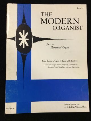 Vintage 1958 Hammond Organ Book Pointer System Modern Organist Book 2