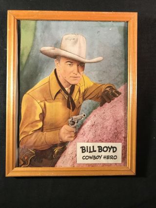 Vintage Framed Print Of Bill Boyd Cowboy Hero Hopalong Cassidy 7 X 9
