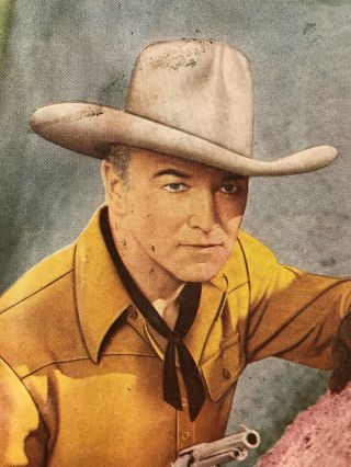Vintage Framed Print of Bill Boyd Cowboy Hero Hopalong Cassidy 7 x 9 2