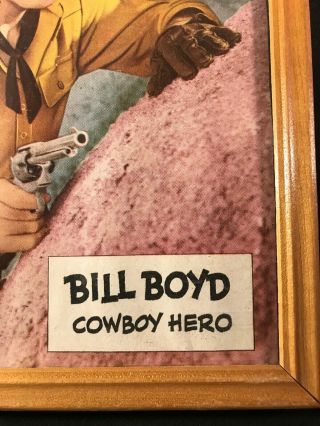 Vintage Framed Print of Bill Boyd Cowboy Hero Hopalong Cassidy 7 x 9 3