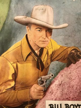 Vintage Framed Print of Bill Boyd Cowboy Hero Hopalong Cassidy 7 x 9 4