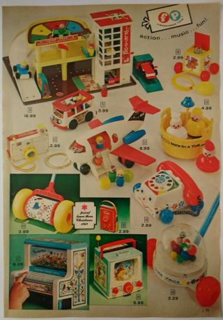 1970 Vintage Paper Print Ad Fisher - Price Best Of Toys Piano Tv Telephone Archie