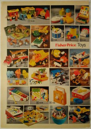 1979 Vintage Paper Print Ad Fisher Price Toys Play Family Ferry Boat Animal