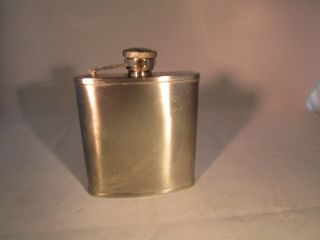 Vintage Stainless Steel 5oz Design Whiskey Flask Hip From England