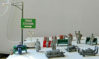 Vintage Railroad Workers & Station People Baggage Carts - Ho Scale