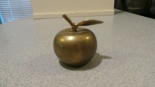 Vintage Brass Apple Bell Paper Weight