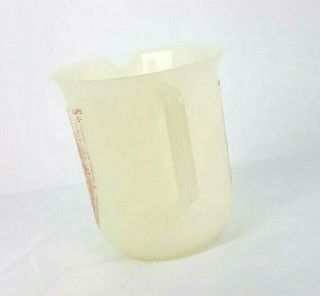 Vintage Tupperware 2 Cup Measuring Cup Pitcher w/Spout 134 - 1 Red Print Liquid 4