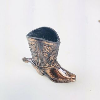 Vintage Metal Cowboy Boot Toothpick Holder,  Made In Japan
