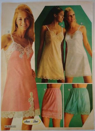 70 ' s Vintage PAPER PRINT AD DOESN ' T SLIP bra bikini undies lingerie underwear 2