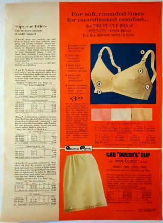 70 ' s Vintage PAPER PRINT AD DOESN ' T SLIP bra hip hugger brief lingerie underwear 2